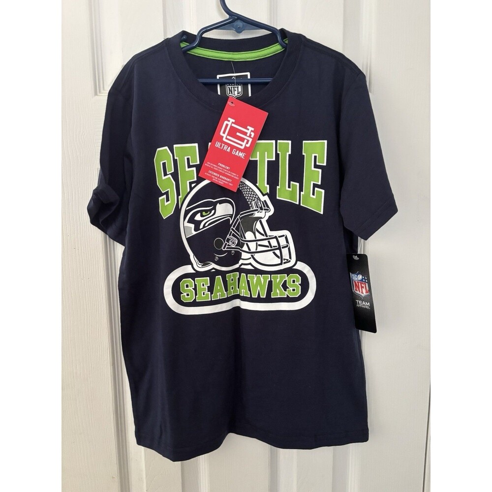 NFL Seattle Seahawks Blue Youth  T-Shirt Boy's 10-12